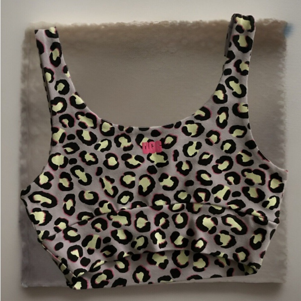 UGG Sports Bra Women Leopard Print W Zayley Bralette Unpadded Size XS - Picture 2 of 4